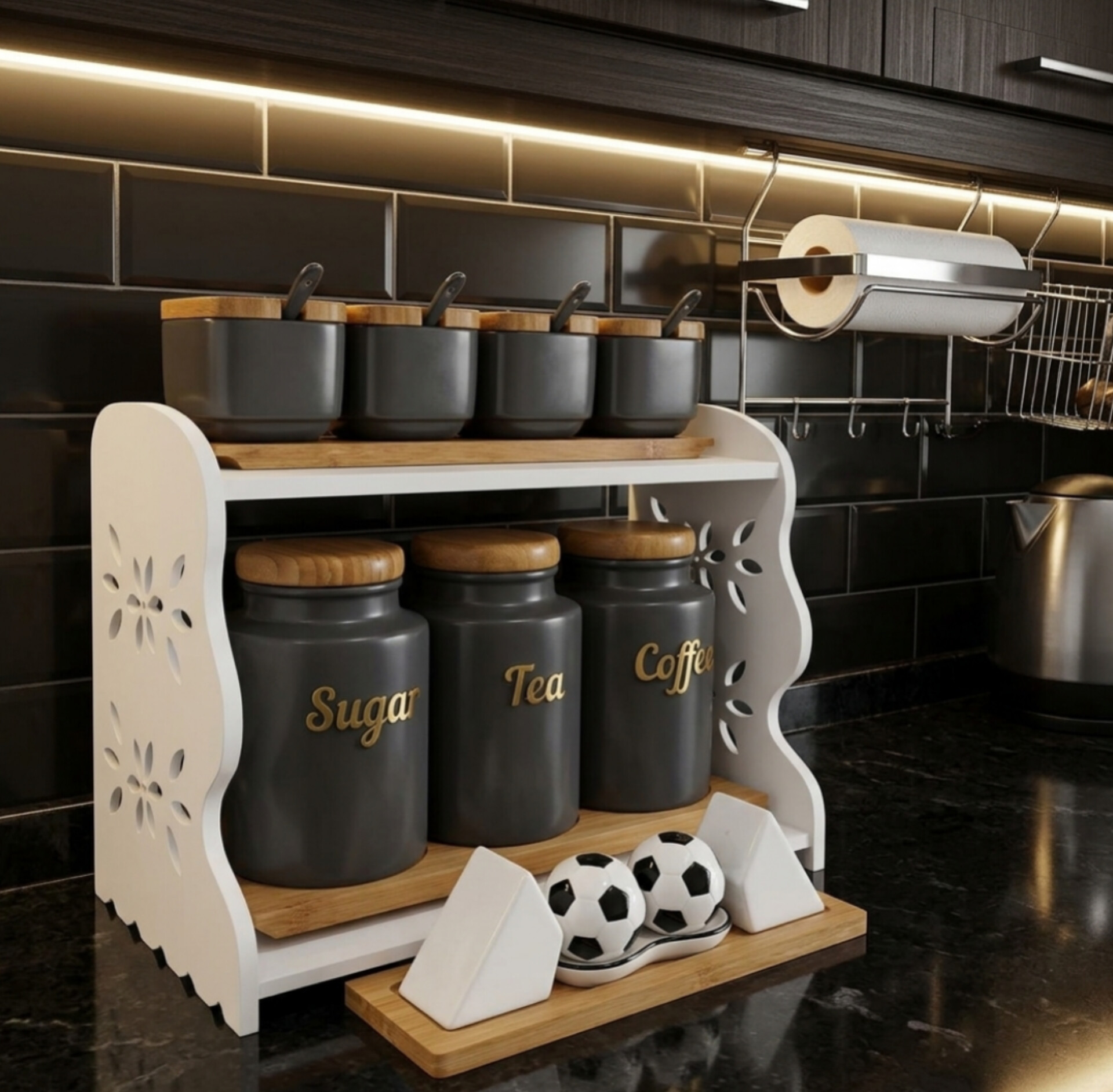 استند جاادویه ۲طبقه طرح گل