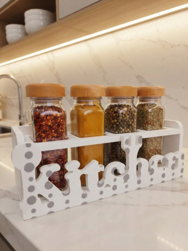 استند ادویه ۴تایی دیواری و رومیزی طرح kitchen