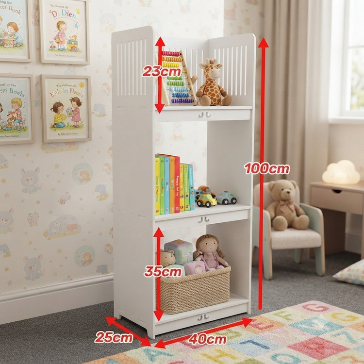 کتابخانه ۳ طبقه طرح خطی جنس pvc ضدآب
